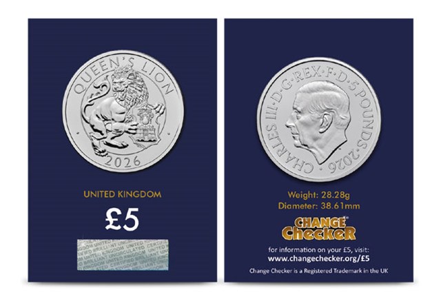 Change Checker 2026 Tudor Beasts Queens Lion BU £5 Launch Images DN 4