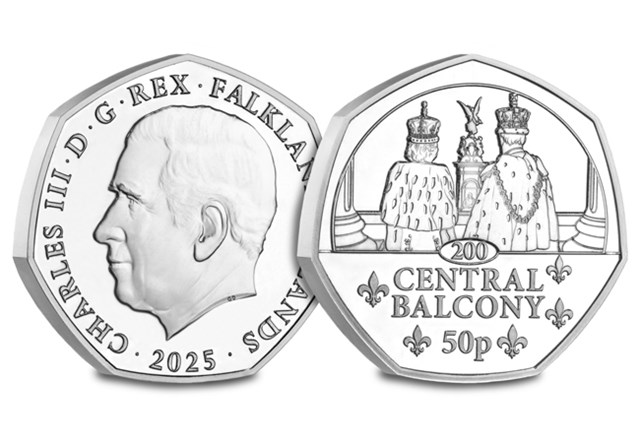 Buckingham Palace BU 50P Set Central Balcony Obv Rev