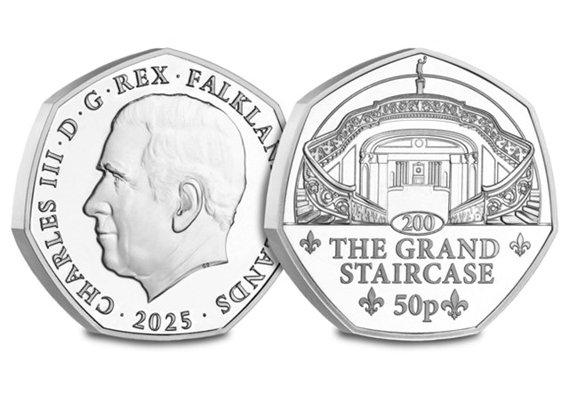 Buckingham Palace BU 50P Set The Grand Staircase Obv Rev