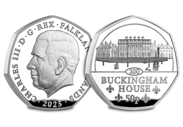 Buckingham Palace Silver 50P Set Buckingham House Obv Rev