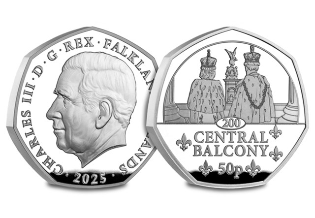 Buckingham Palace Silver 50P Set Central Balcony Obv Rev