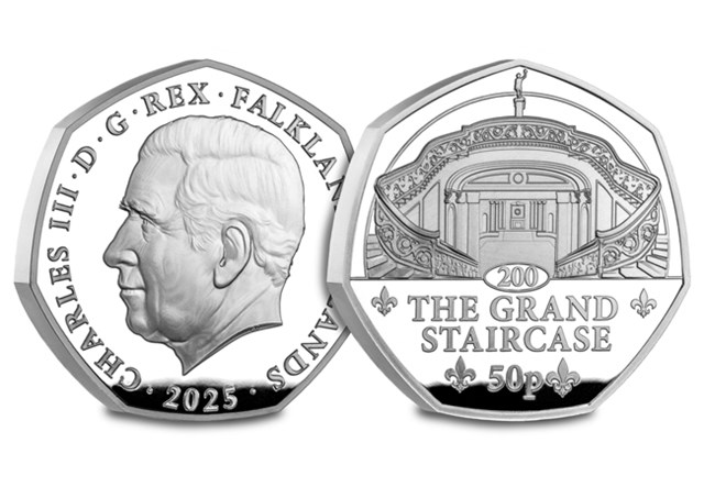 Buckingham Palace Silver 50P Set The Grand Staircase Obv Rev