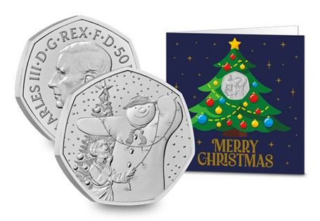The Royal Mint has released a 50p celebrating The Snowman. Struck to a Brilliant Uncirculated quality and encapsulated in official Change Checker packaging. Includes a FREE Christmas card.