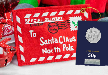 The Royal Mint have released a brand new Snowman 50p. This 50p has been struck to a Brilliant Uncirculated quality and protectively encapsulated. Presented in a Christmas themed envelope.