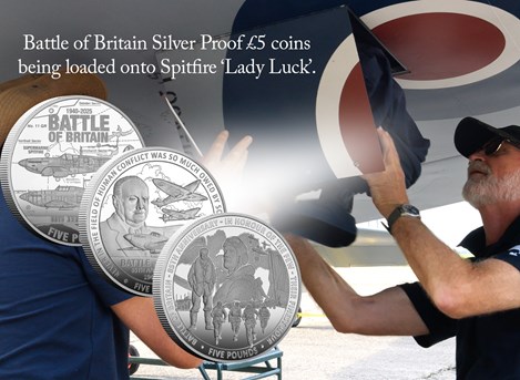 Coins being loaded into Spitfire 'Lady Luck'