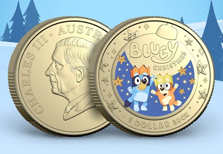 Celebrate an Aussie Christmas with the Heelers! This fun 2025 $1 Bluey Christmas coin from the Royal Australian Mint features Bluey and Bingo in festive style, complete in a hanging decoration card.