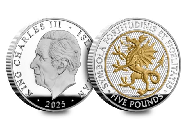 Heraldic Beasts Silver £5 Set Dragon Obv Rev