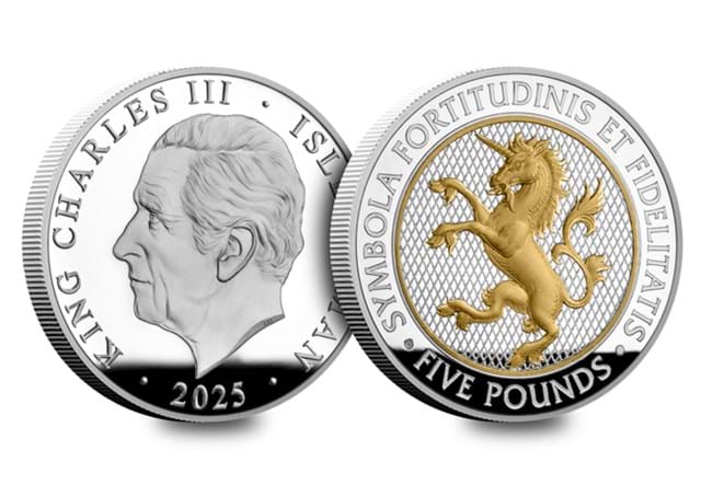 Heraldic Beasts Silver £5 Set Unicorn Obv Rev