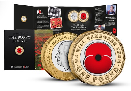 The 2025 RBL Poppy Colour £1 Coin has been struck to a Brilliant Uncirculated finish and comes presented in the limited Veterans Edition Presentation Pack. Includes 10% donation to the RBL.