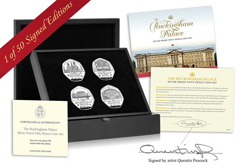 Buckingham Palace Silver 50P Signed Set Box Shot Product