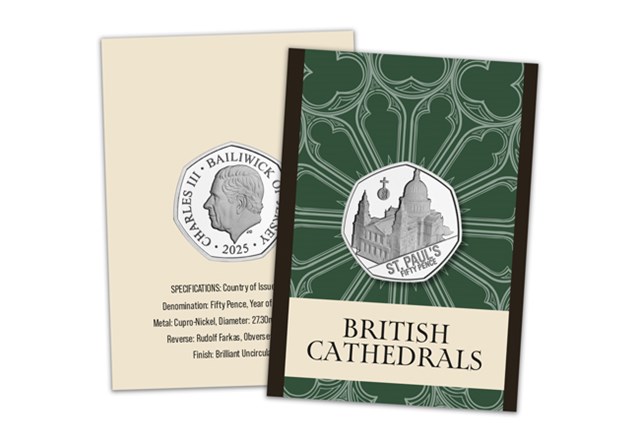 Cathedrals BU 50P St. Paul S Obv Rev In Blister Card