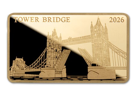 The Landmarks of the World Gold Coin Collect ion features London's Tower Bridge. It has been struck from solid 24 Carat Gold to a Proof finish.