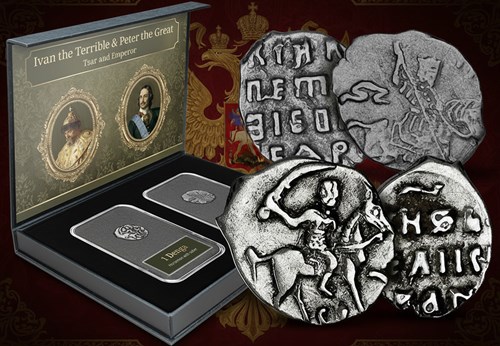 Russia (Tsardom) Box And Coins On Background