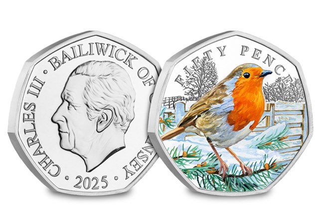 2025 Christmas Robin BU Colour 50P Set Gate OBV REV