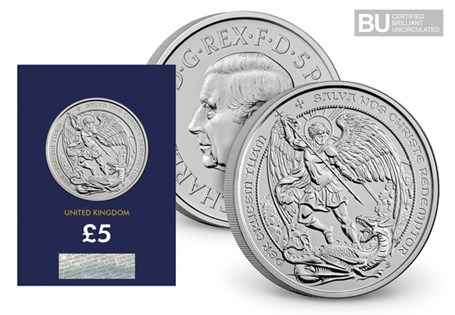 Long associated with heading and protection, this coin features a modern interpretation of the Angel's classic St Michael's design. It is struck to a Brilliant Uncirculated quality.