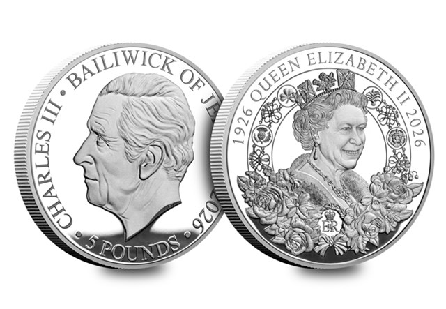 2026 QEII £5 Jersey OBV REV Silver