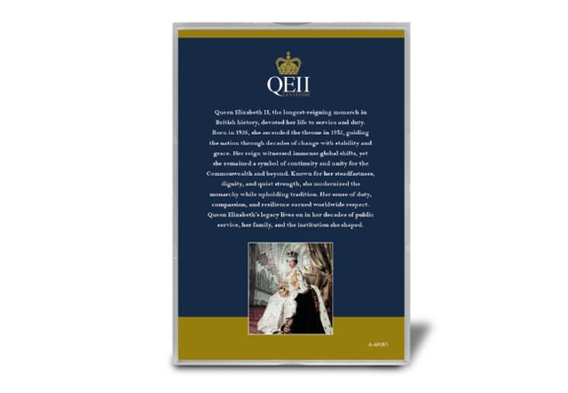 QEII 100 Stamp Frame Back