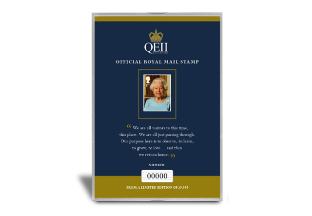 QEII 100 Stamp Frame Front