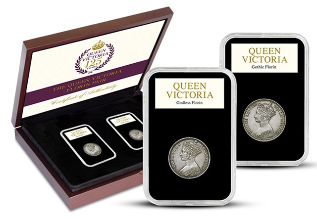 The Queen Victora Florin Pair Box Shot