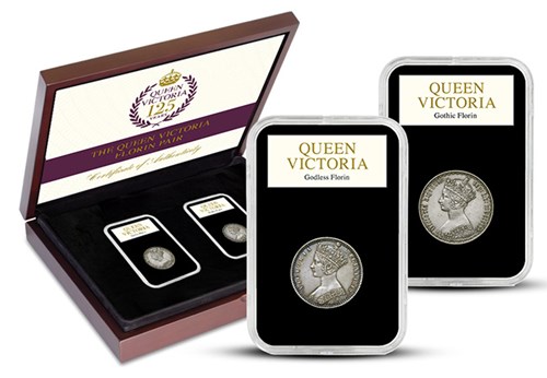 The Queen Victora Florin Pair Box Shot