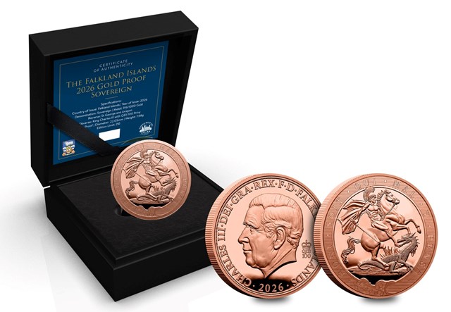 2026 Falklands Gold Sovereign Box 1