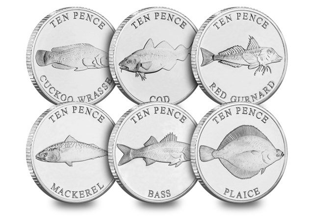 Saltwater Fish 10Ps (Non Coloured) All Rev