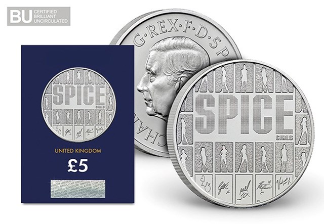 Spice Girls Obvrev Of Coin With Packaging In CC Packaging With CBU Logo 650X450