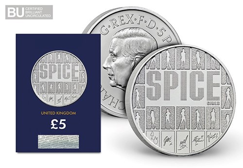 Spice Girls Obvrev Of Coin With Packaging In CC Packaging With CBU Logo 650X450