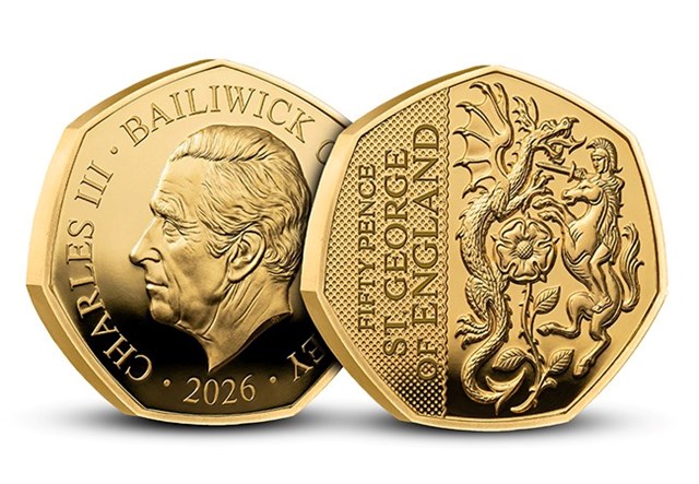 St George Gold Plated 50P OBV REV Product