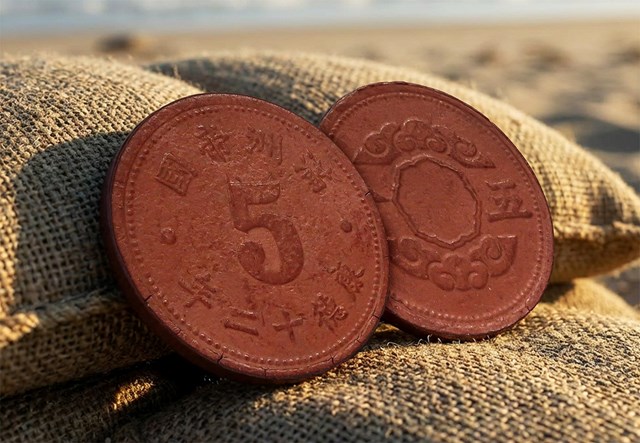 The WWII Manchukuo 5 Fen OBV REV 1300X900 Lifestyle