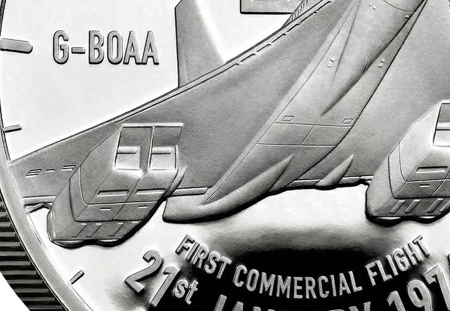 Concorde Silver £5 Close Up Detail 3