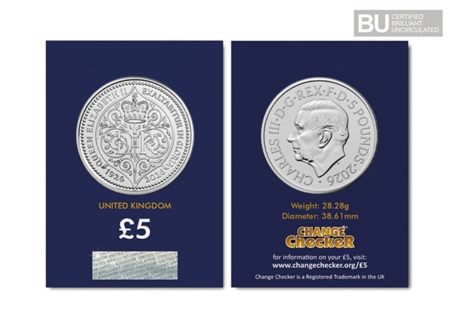 QEII 100 £5 Coin CBU Completer OBV REV Blister JG 1
