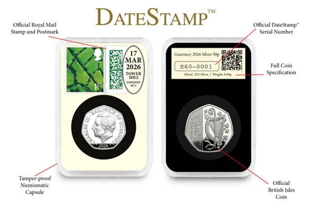 UK 2026 Silver 50P Datestamp St Patrick Patron Saints Everslab Product Page Images AT V2 4