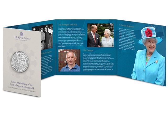 QEII 100 £5 Coin BU Packaging INSIDE JG 1